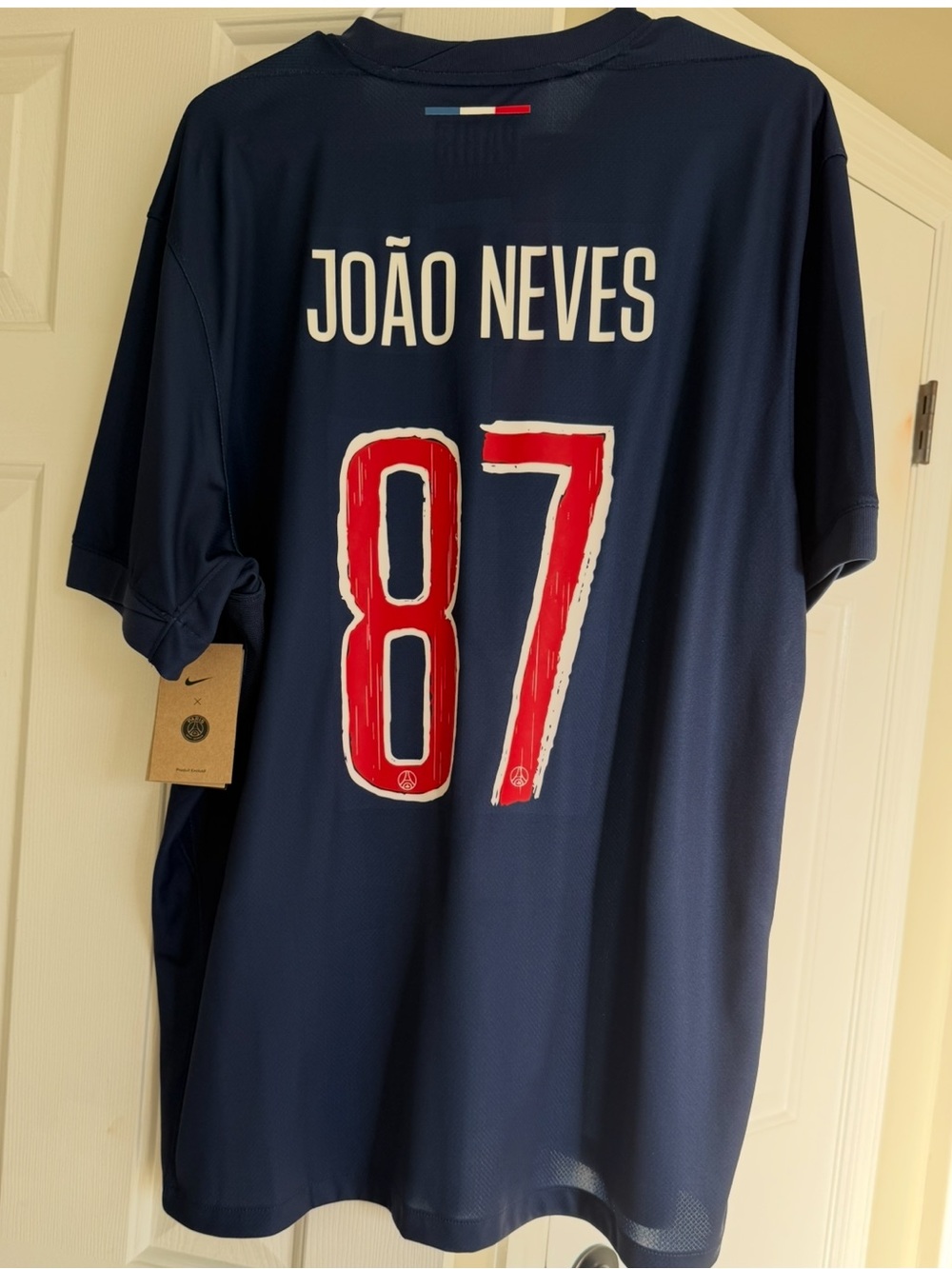 Nike PSG Home João Neves 87 Soccer Jersey 25-26 (Champions League) Size 2XL NWT